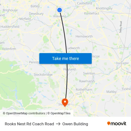 Rooks Nest Rd Coach Road to Owen Building map