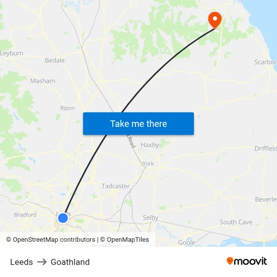 Leeds to Goathland map