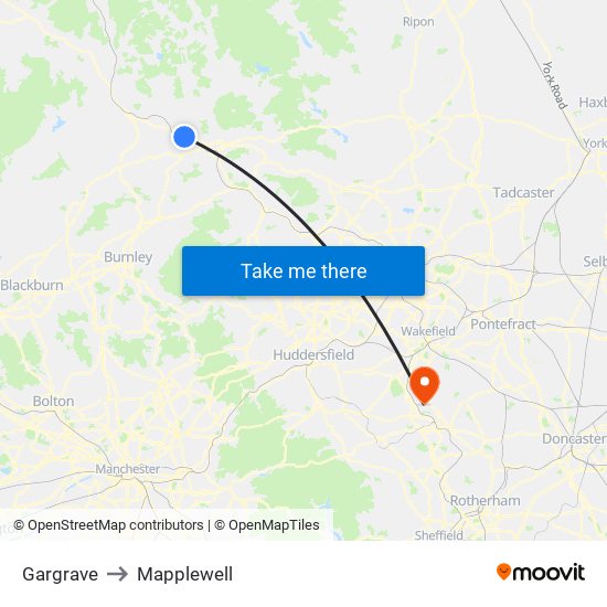 Gargrave to Mapplewell map