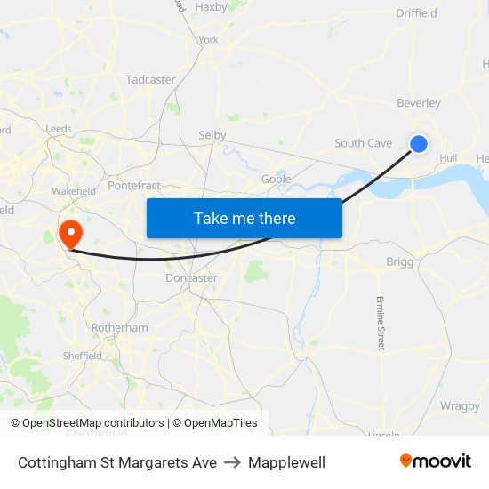 Cottingham St Margarets Ave to Mapplewell map