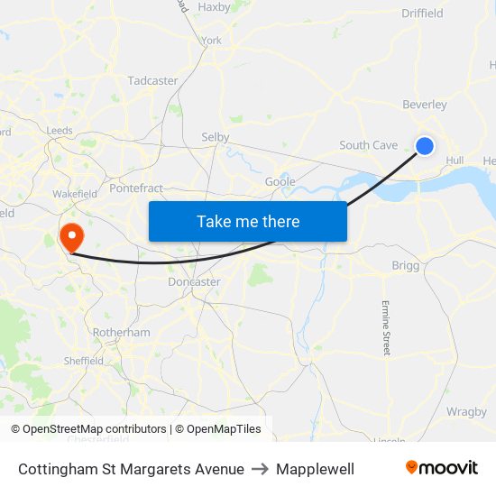 Cottingham St Margarets Avenue to Mapplewell map