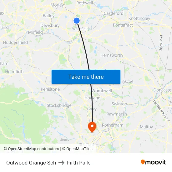 Outwood Grange Sch to Firth Park map