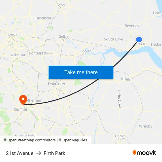 21st Avenue to Firth Park map
