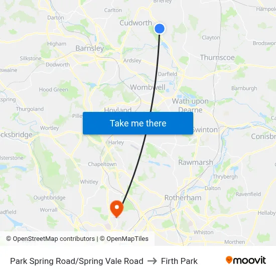 Park Spring Road/Spring Vale Road to Firth Park map