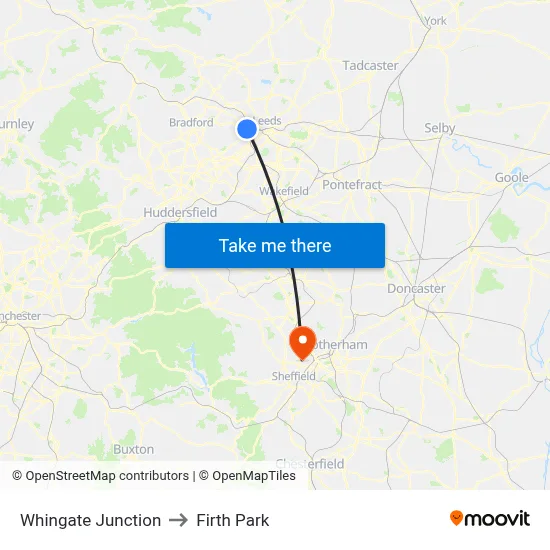 Whingate Junction to Firth Park map