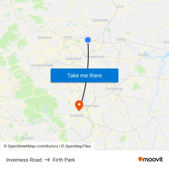 Inverness Road to Firth Park map