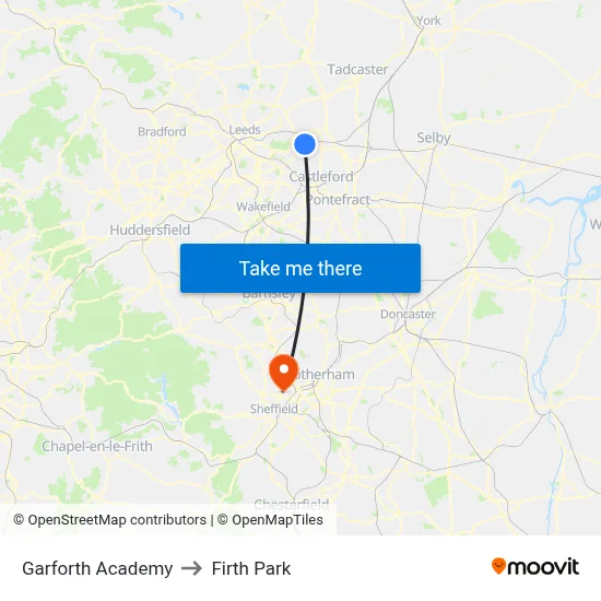 Garforth Academy to Firth Park map