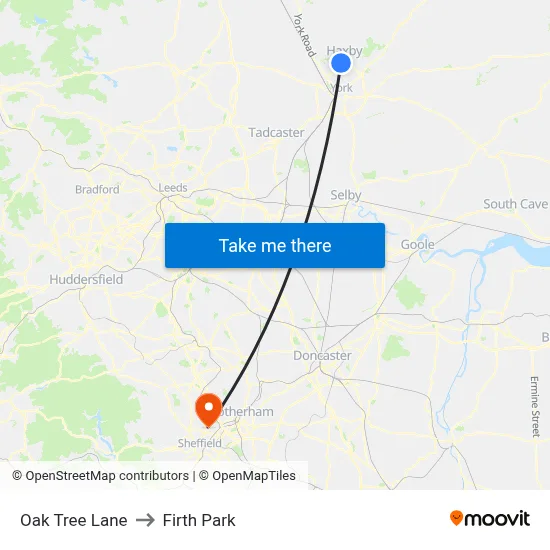 Oak Tree Lane to Firth Park map