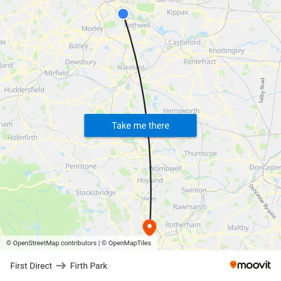 First Direct to Firth Park map