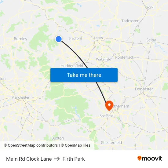 Main Rd Clock Lane to Firth Park map