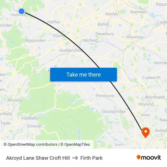 Akroyd Lane Shaw Croft Hill to Firth Park map