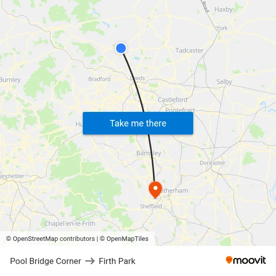 Pool Bridge Corner to Firth Park map