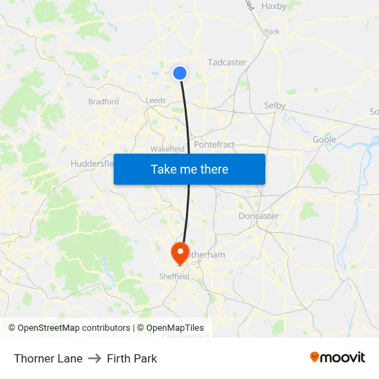 Thorner Lane to Firth Park map