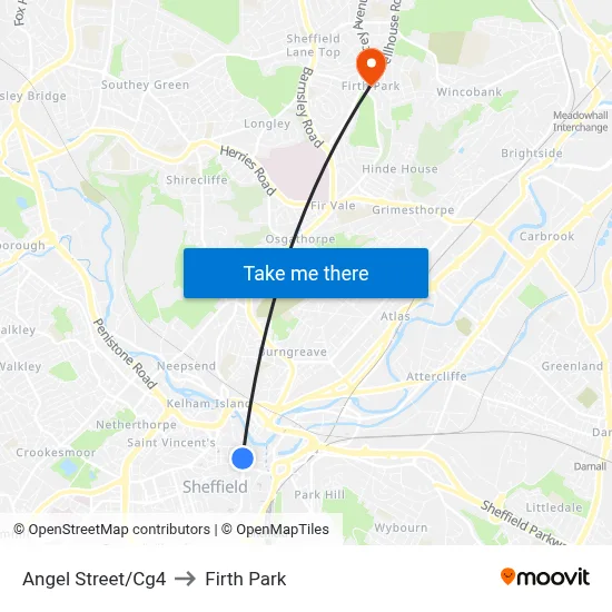 Angel Street/Cg4 to Firth Park map