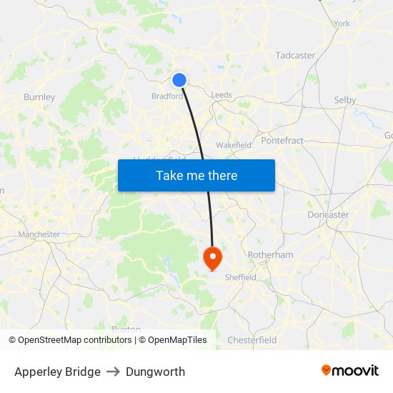 Apperley Bridge to Dungworth map