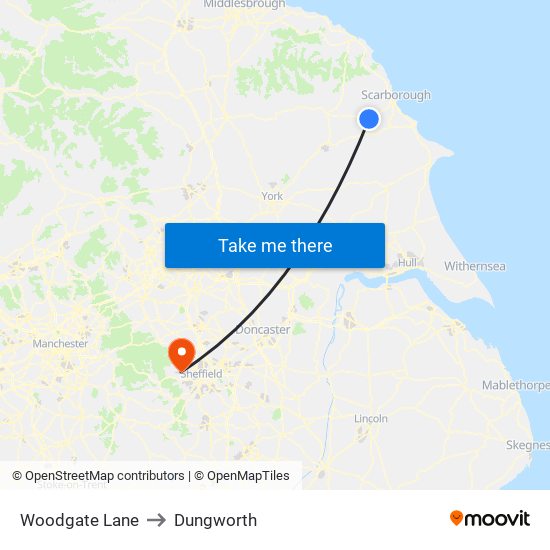 Woodgate Lane to Dungworth map