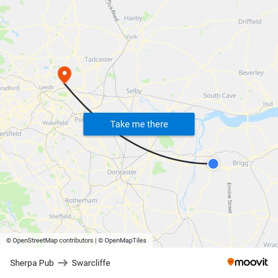 Sherpa Pub to Swarcliffe map