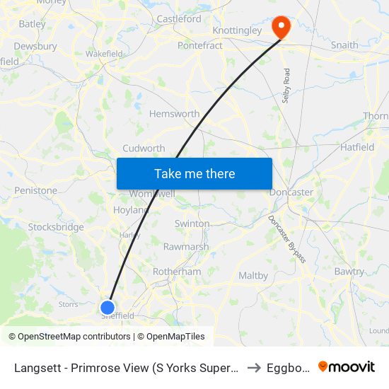 Langsett - Primrose View (S Yorks Supertram), Langsett Road to Eggborough map