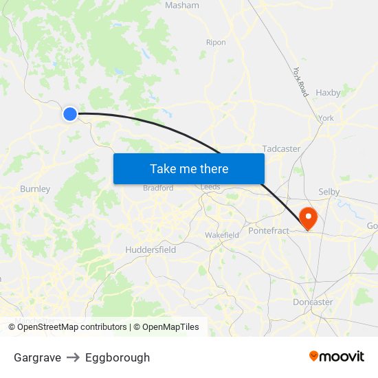 Gargrave to Eggborough map