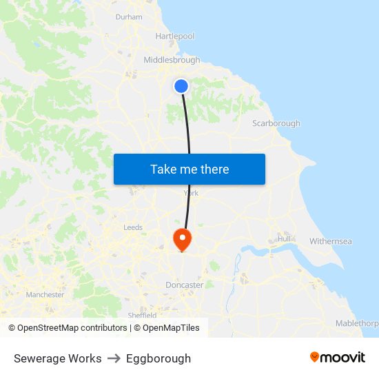 Sewerage Works to Eggborough map