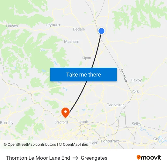 Thornton-Le-Moor Lane End to Greengates map
