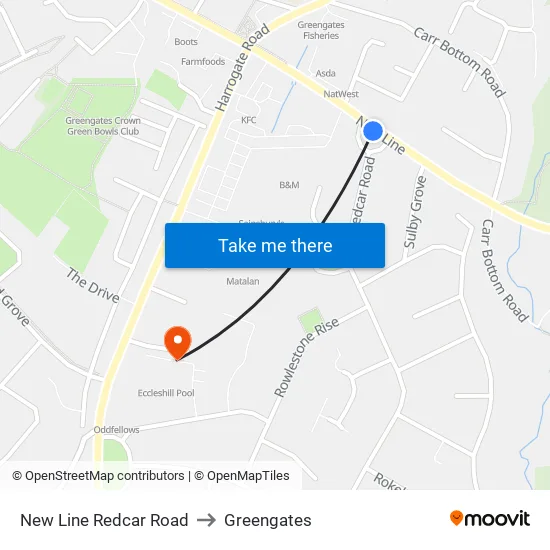 Redcar Road C to Greengates map
