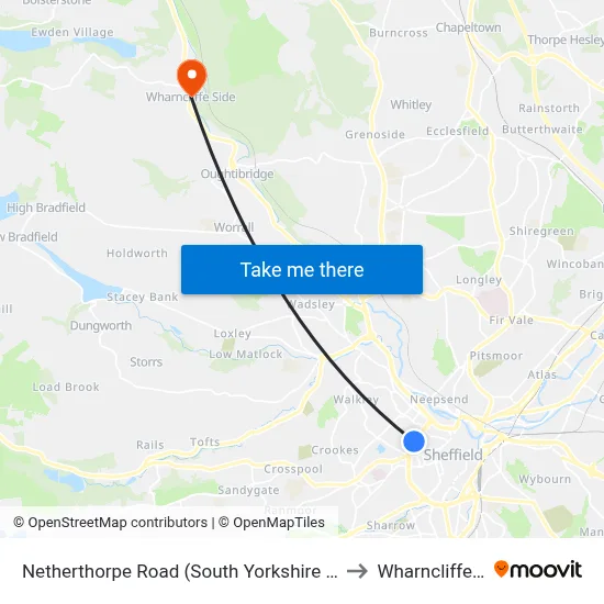 Netherthorpe Road (South Yorkshire Supertram) to Wharncliffe Side map