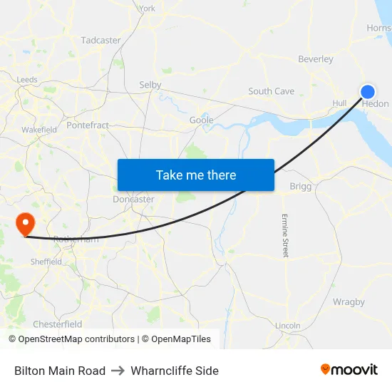 Bilton Main Road to Wharncliffe Side map