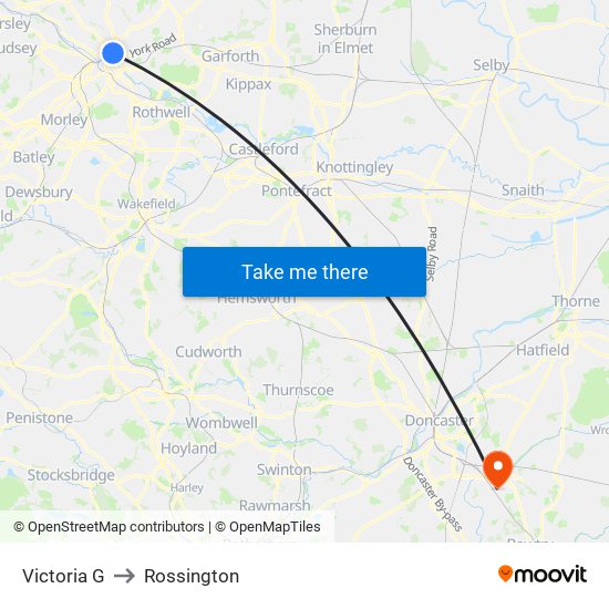 Victoria G to Rossington map