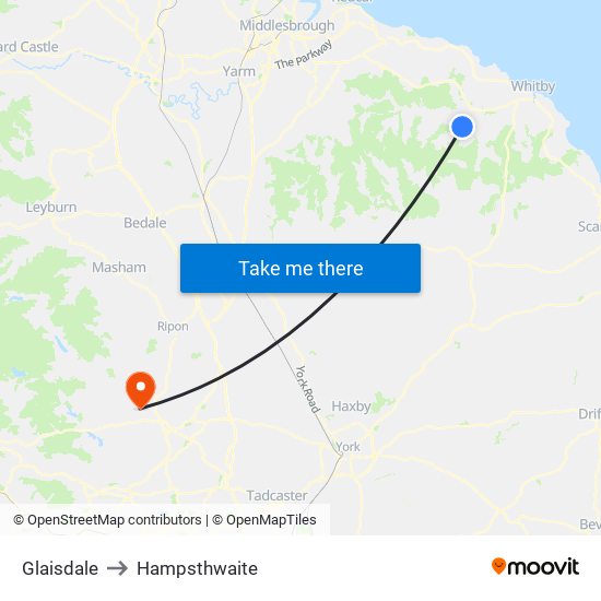 Glaisdale to Hampsthwaite map