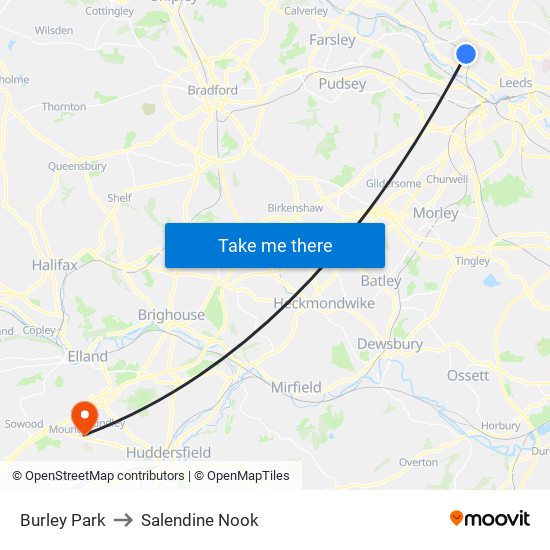 Burley Park to Salendine Nook map