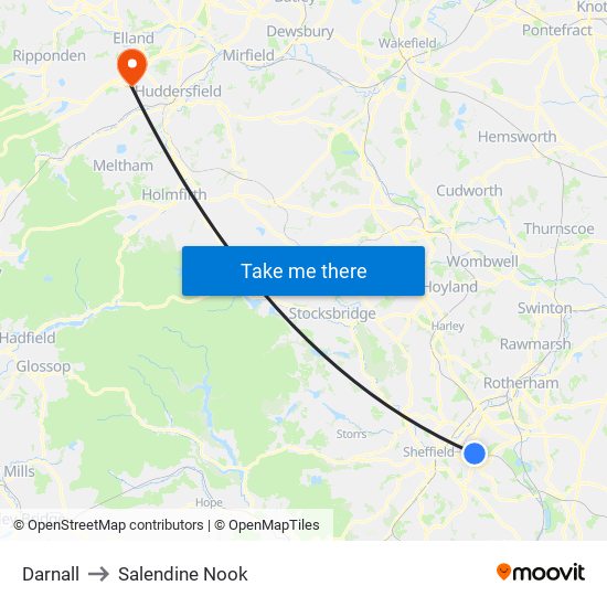 Darnall to Salendine Nook map