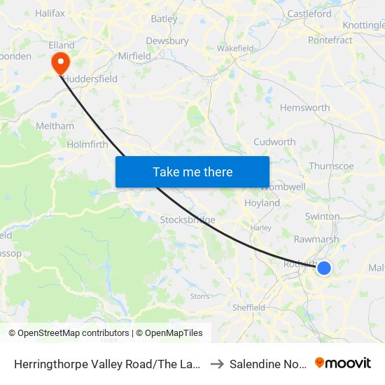 Herringthorpe Valley Road/The Lanes to Salendine Nook map