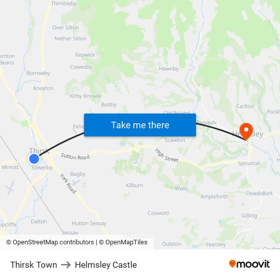 Thirsk? to Helmsley Castle map