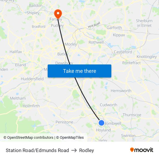 Station Road/Edmunds Road to Rodley map