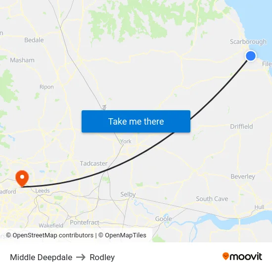 Middle Deepdale to Rodley map