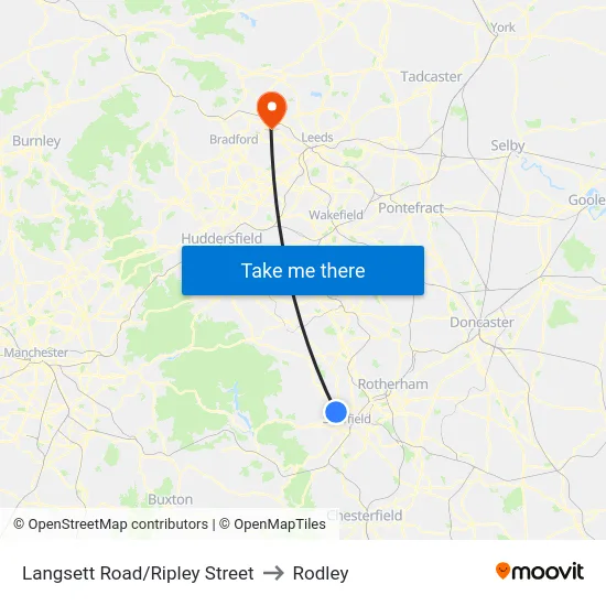 Langsett Road/Ripley Street to Rodley map