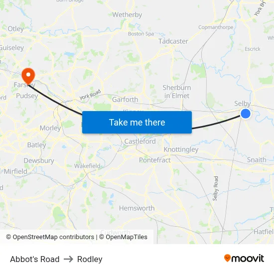 Abbot's Road to Rodley map