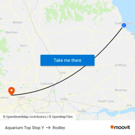 Aquarium Top Stop Y to Rodley map