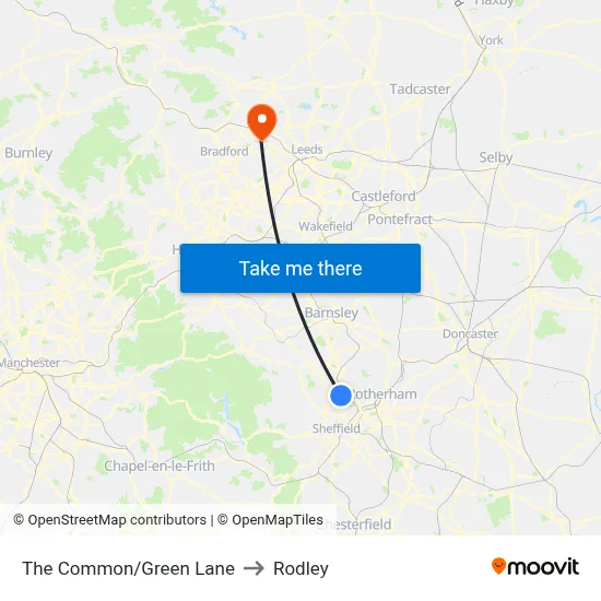 The Common/Green Lane to Rodley map