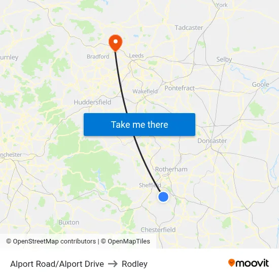 Alport Road/Alport Drive to Rodley map