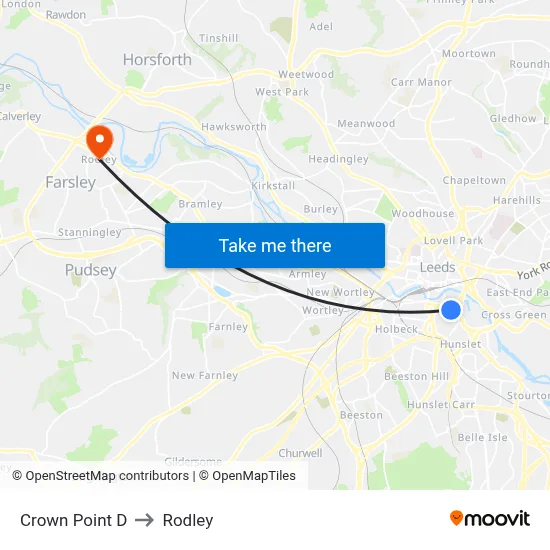 Crown Point D to Rodley map