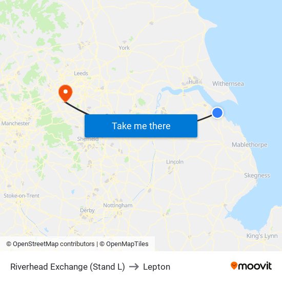 Riverhead Exchange (Stand L) to Lepton map