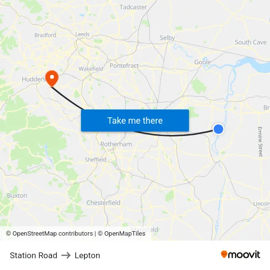 Station Road to Lepton map