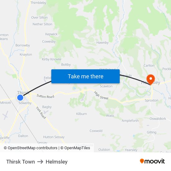 Thirsk? to Helmsley map