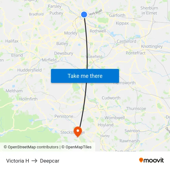 Victoria H to Deepcar map
