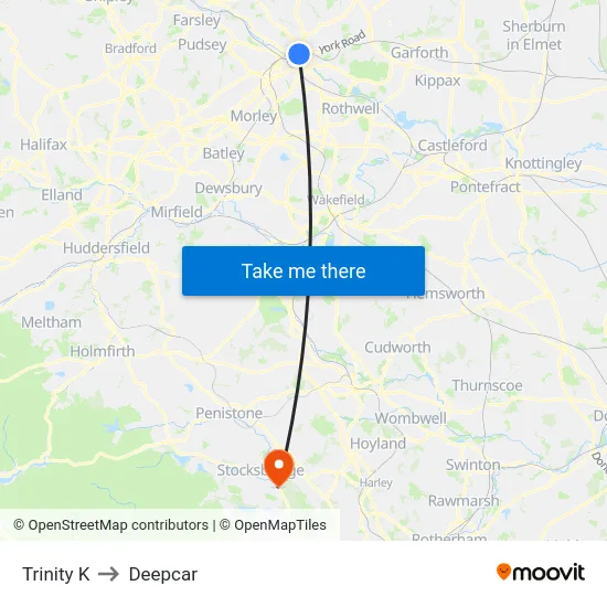 Trinity K to Deepcar map