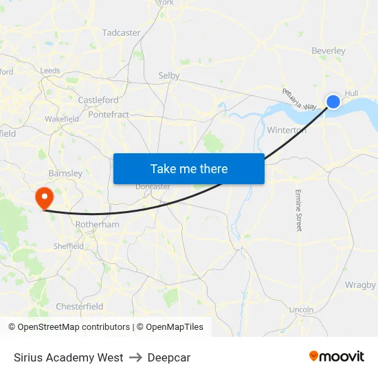 Sirius Academy West to Deepcar map