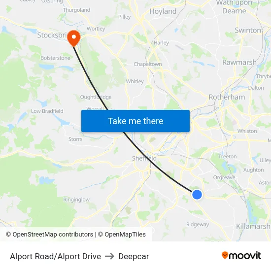 Alport Road/Alport Drive to Deepcar map