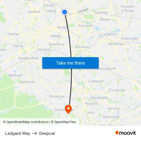 Ledgard Way to Deepcar map